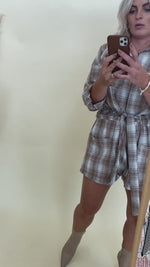 Willa Button Down Plaid Romper - FINAL SALE