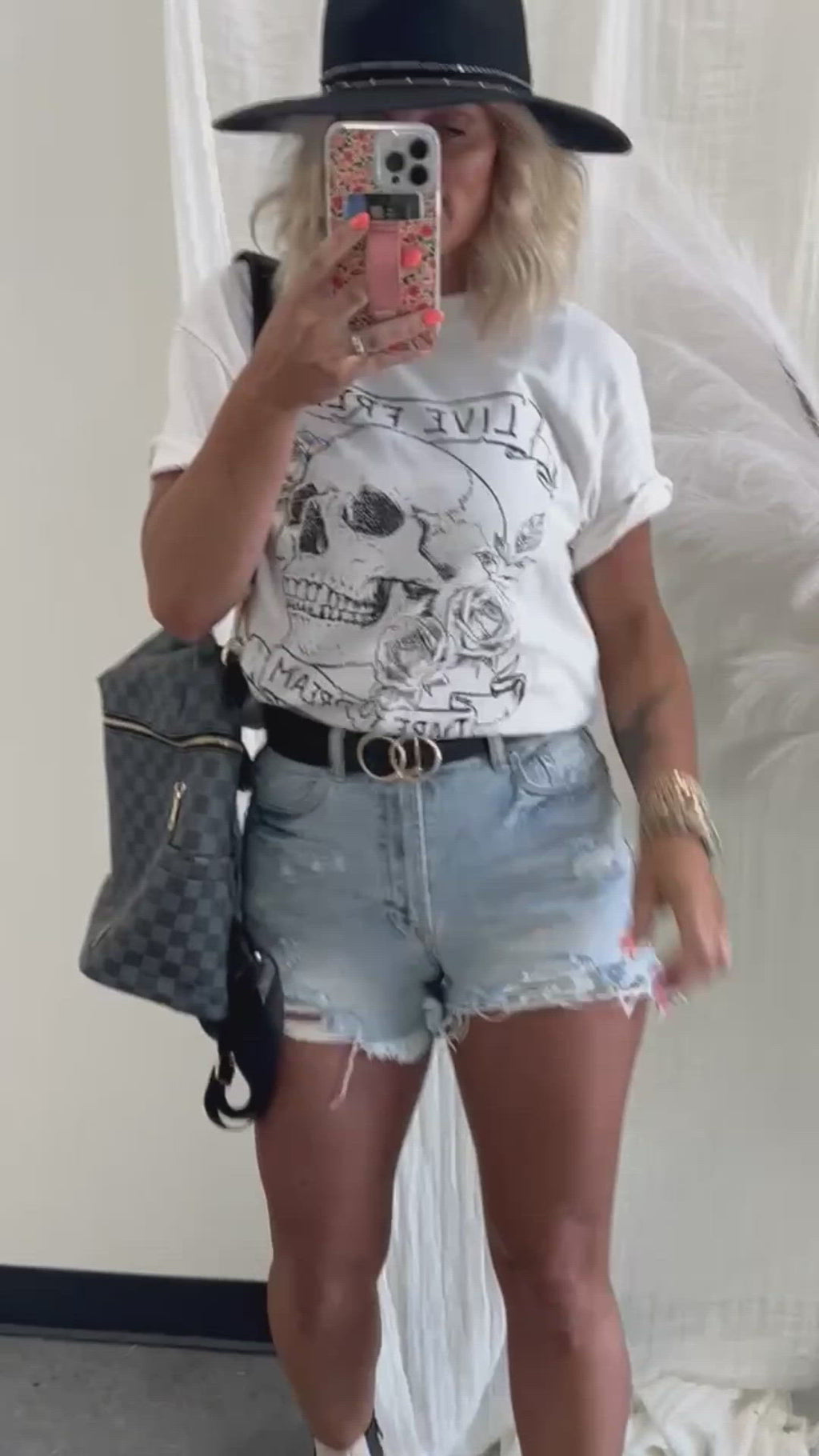 Cabana High Waist Denim Shorts