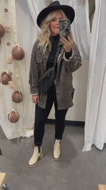 Kane Houndsooth Plaid Button Shacket - FINAL SALE