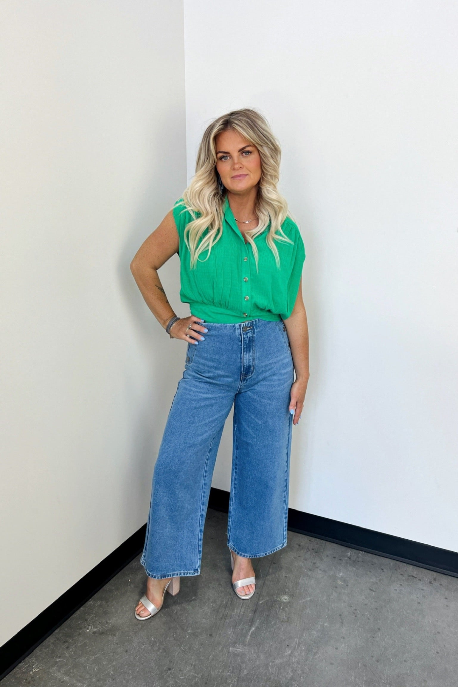 Kelley Button Collared Blouse - FINAL SALE