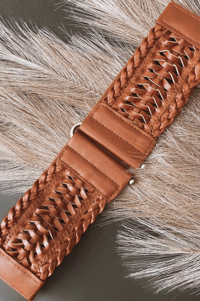 Rave Leather Braid Elastic Belt - FINAL SALE