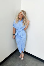 Hidden Stars Front Tie Shirt Dress