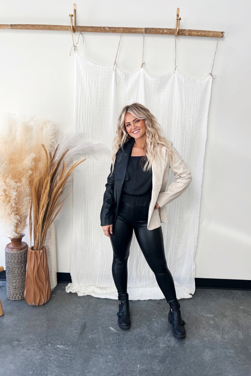 Leighton Two-Tone Leather Blazer - FINAL SALE