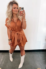 Sunset Secrets Tie Romper