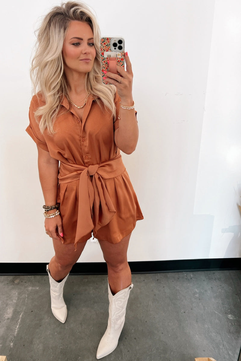 Sunset Secrets Tie Romper