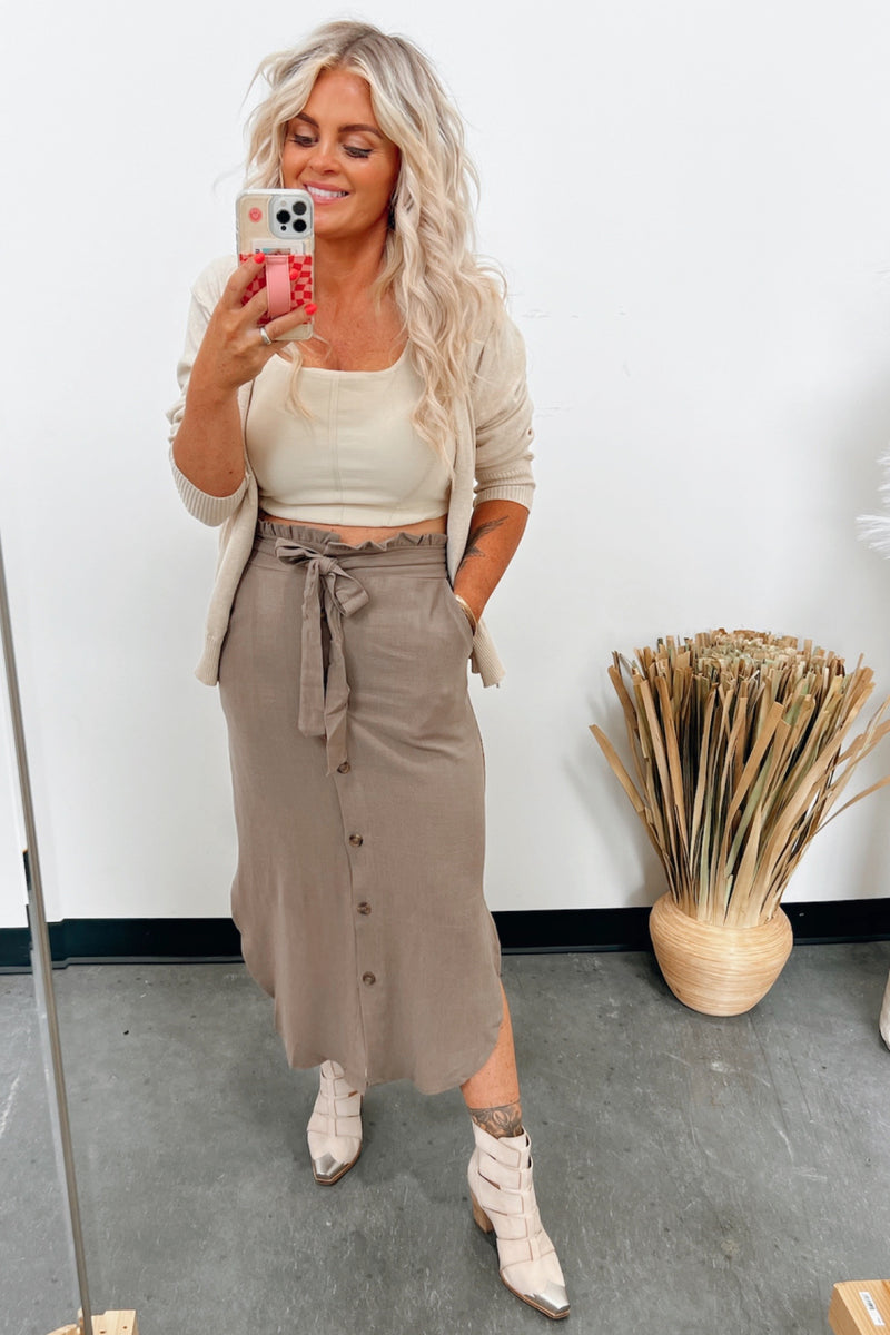 Samari Button Midi Skirt