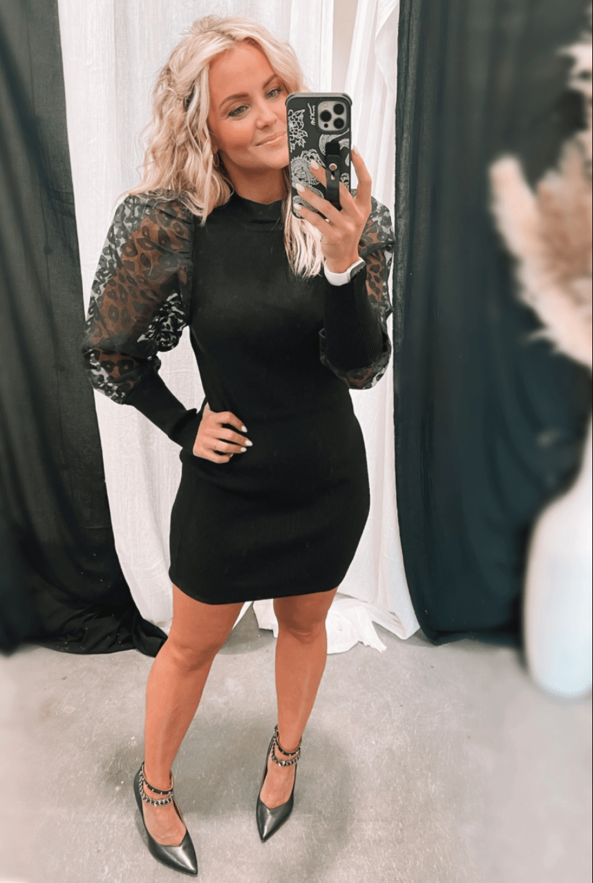 Monty Leopard Puff Sleeve Dress - FINAL SALE