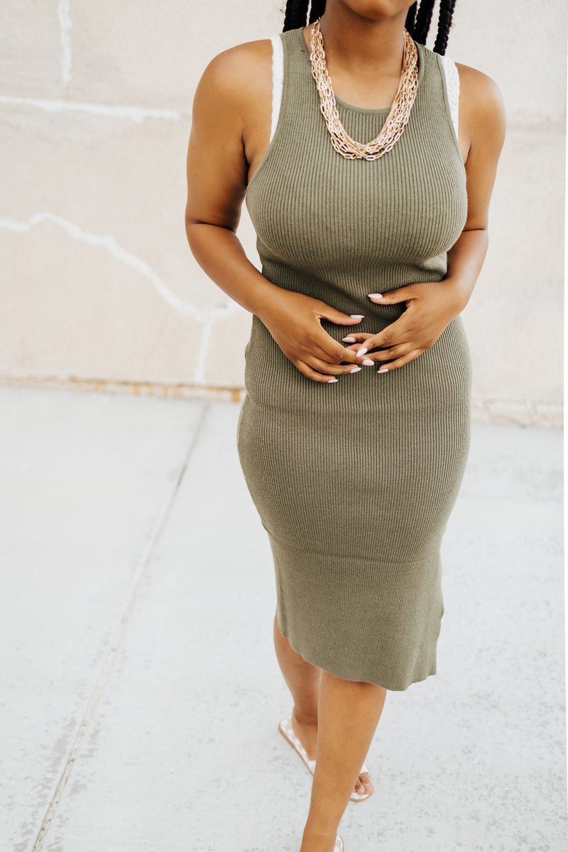 Forest Rib Knit Dress - FINAL SALE