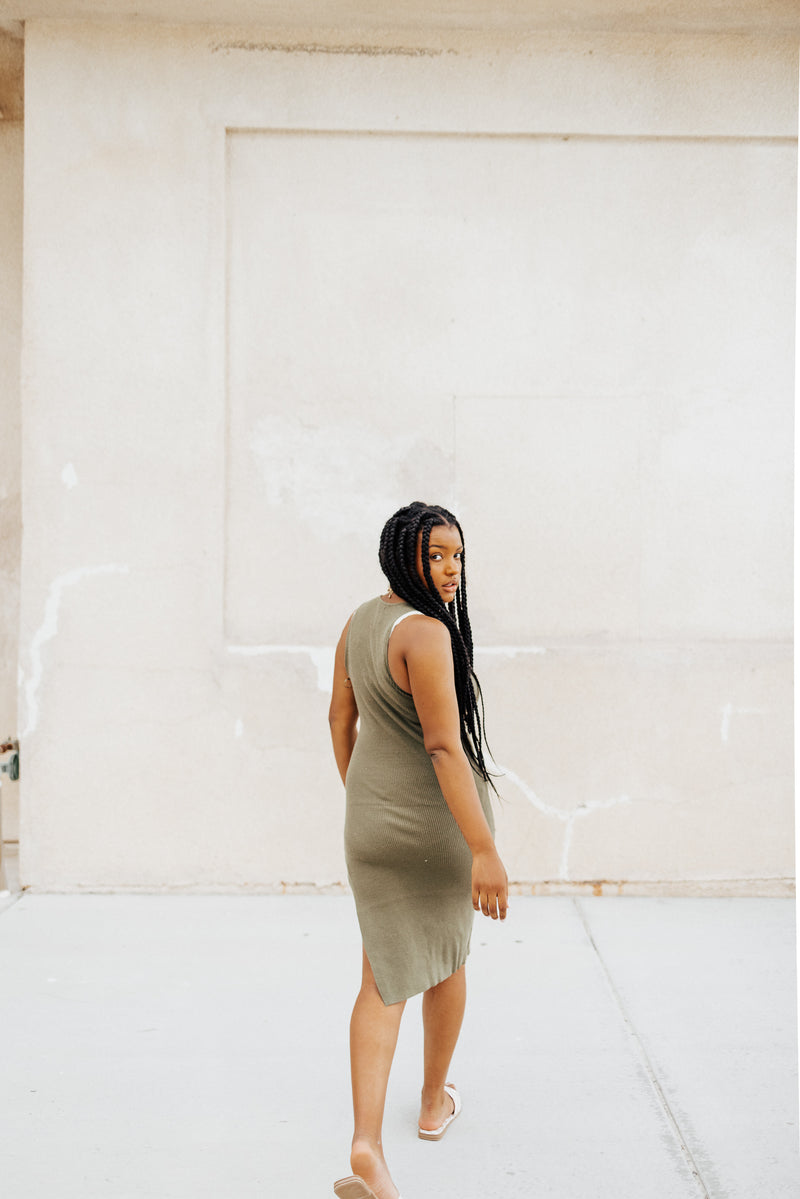 Forest Rib Knit Dress - FINAL SALE