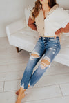 Aura Distressed Mid Rise Jeans