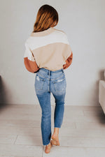 Aura Distressed Mid Rise Jeans