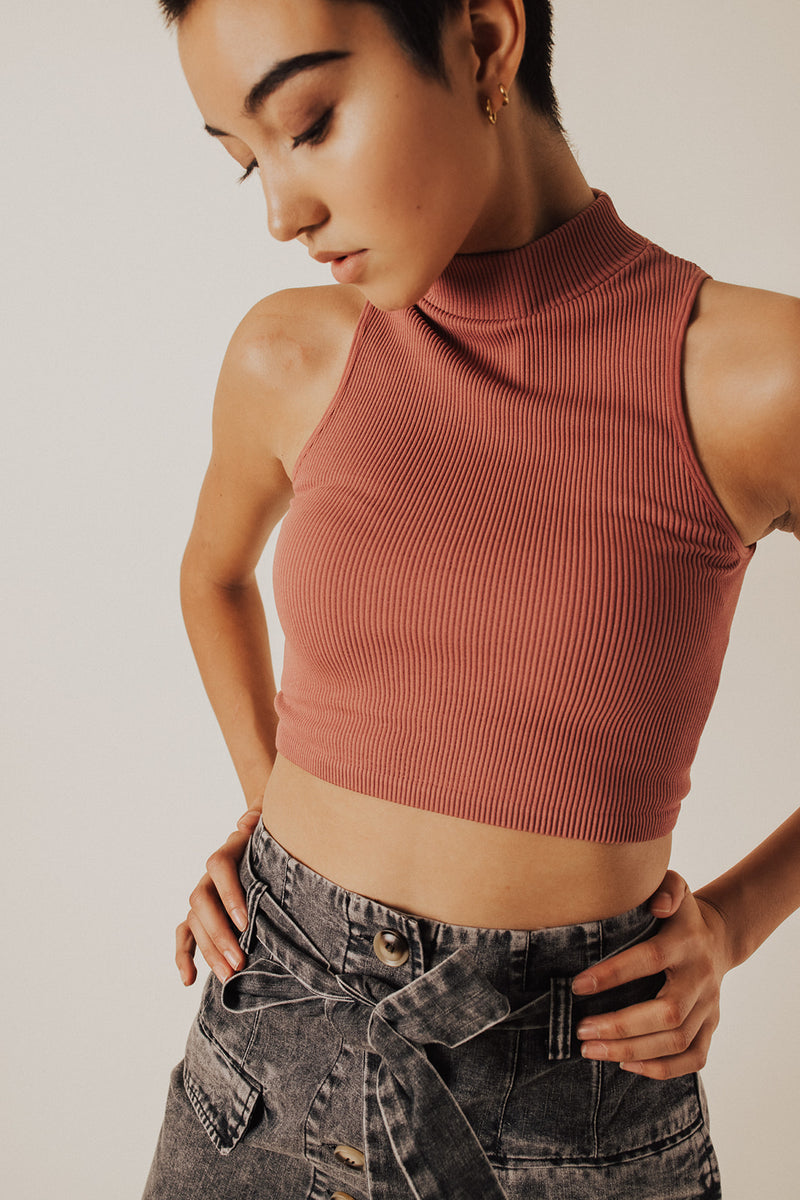 Fayla Rib Knit Crop Tank - FINAL SALE
